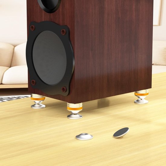 Universele Hifi Luidspreker Spikes en Isolatie Voeten - Hoogte Verstelbaar - voor Versterkers, Draaitafels en Audio Apparaten van Merkloos — afbeelding 4