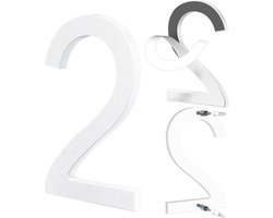 15 cm wit, Zelfklevend of schroefmontage, modern ontwerp met zwevend 3D-effect, weerbestendige ABS voor buitenmuur of hek (2)