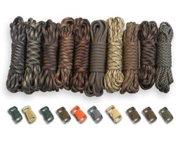 Paracord Crafting Kit - Parachute Cord Set - Knutselen en Outdoor - Inclusief Gespen - 30-200ft - Camo