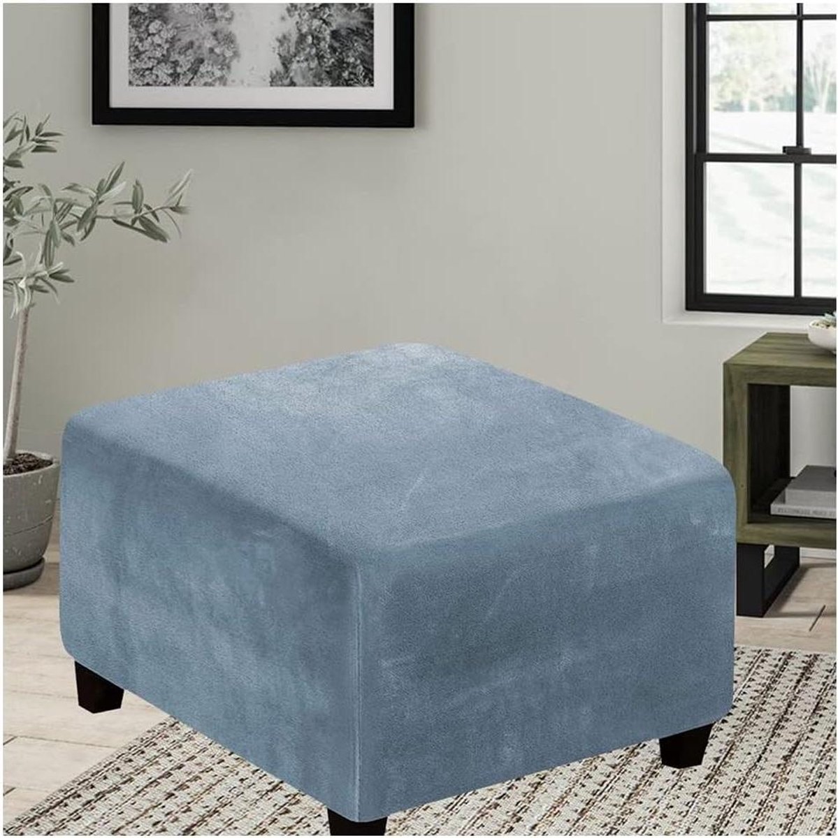 Vierkante Stretch poef hoes grote poef hoezen voetenbank beschermen antislip voetenbank hoes poef hoes met elastische bodem, wasbaar (Color : #18, Size : 50x50cm/20x20in)