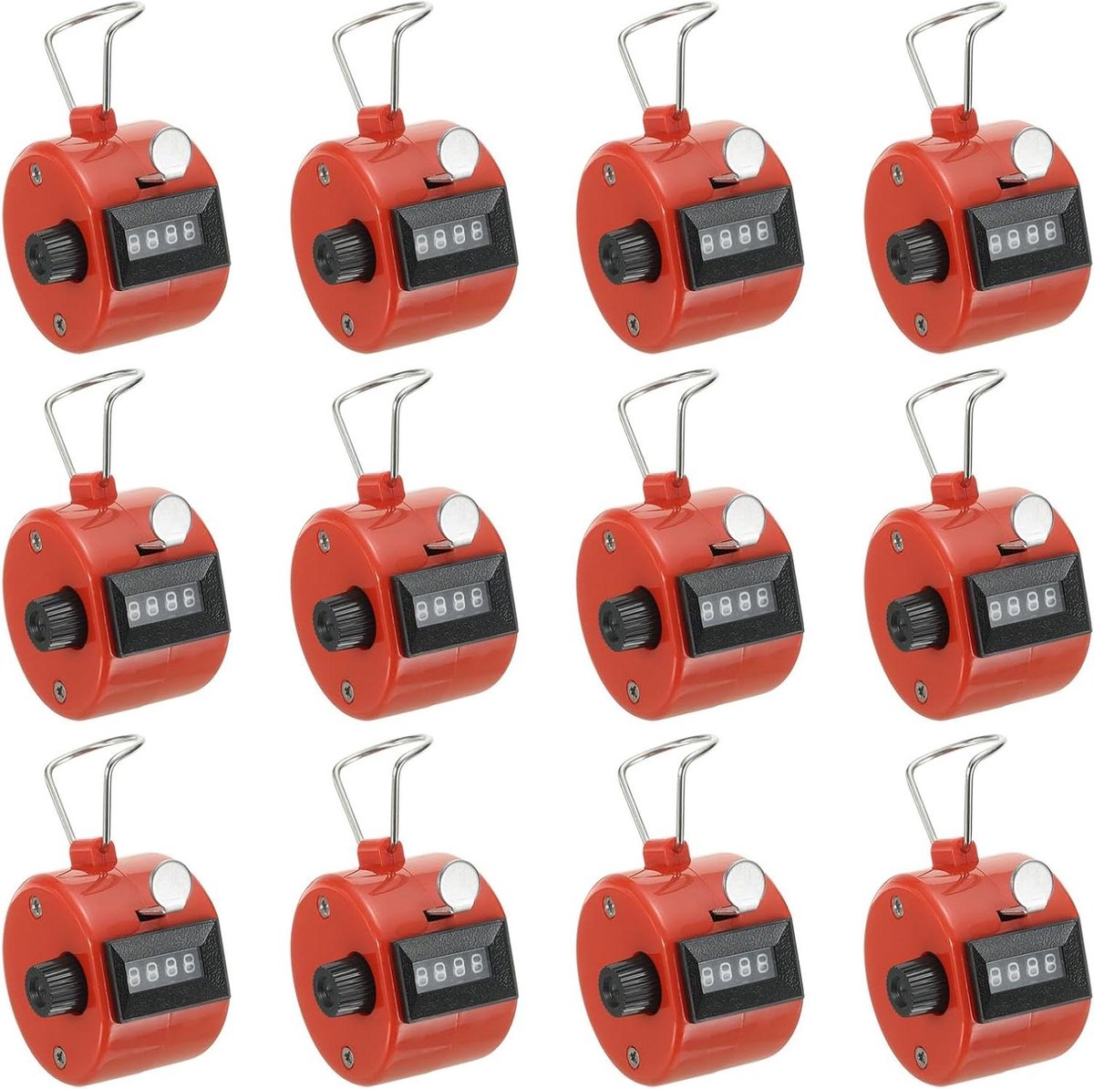 Clicker Teller - Handteller Nummerteller - Data Tellen - Mechanische Precisie - 55 x 43 cm - Rood