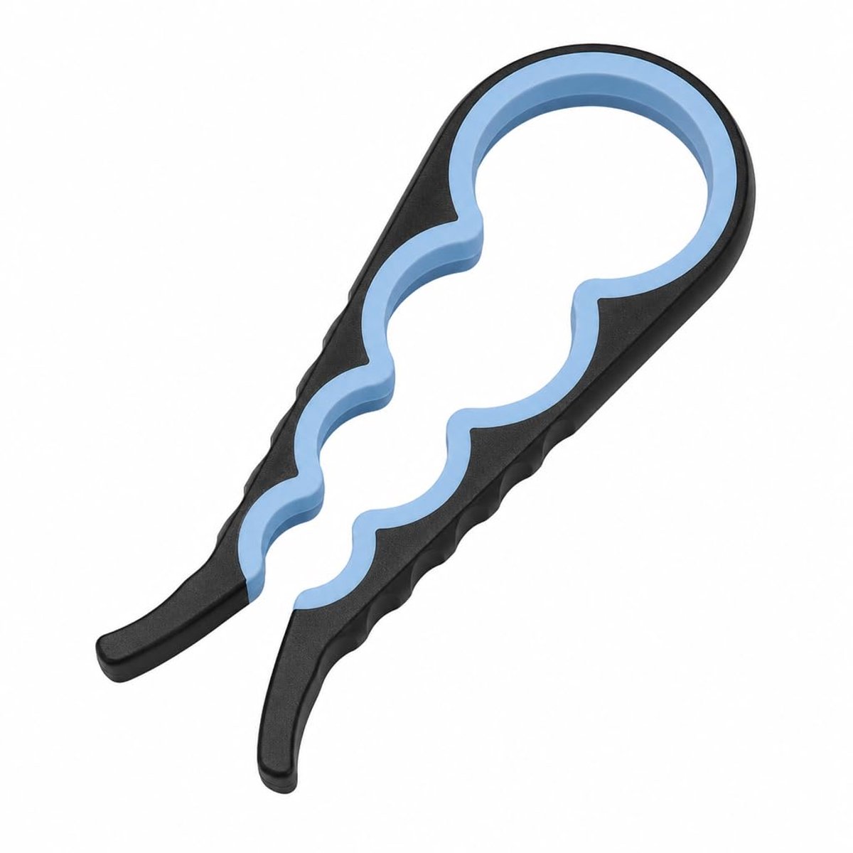 glasopener, flesopener, gripvaste rubberen handgreep, voor flessen en glazen, lengte: 23 cm (grijs)