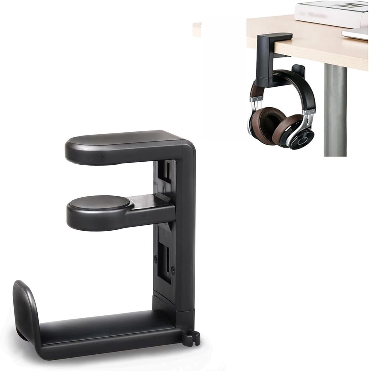 360° Rotating Hoofdtelefoonstandaard, Ruimtebesparende Gaming Headset Houder met Kabelbeheer, Universele Compatibiliteit en Stijlvol Ontwerp