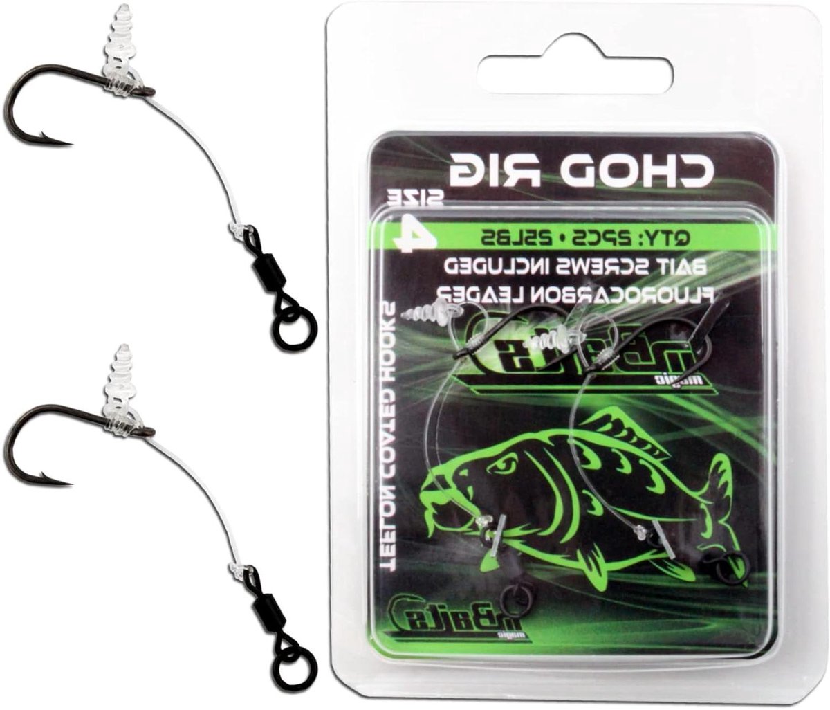 Chod Rig Boilie Pop-up - Vistuig Rig - Karper Vissen - Teflon Gecoate Haken - Gr.6 25lbs 4cm - Groen