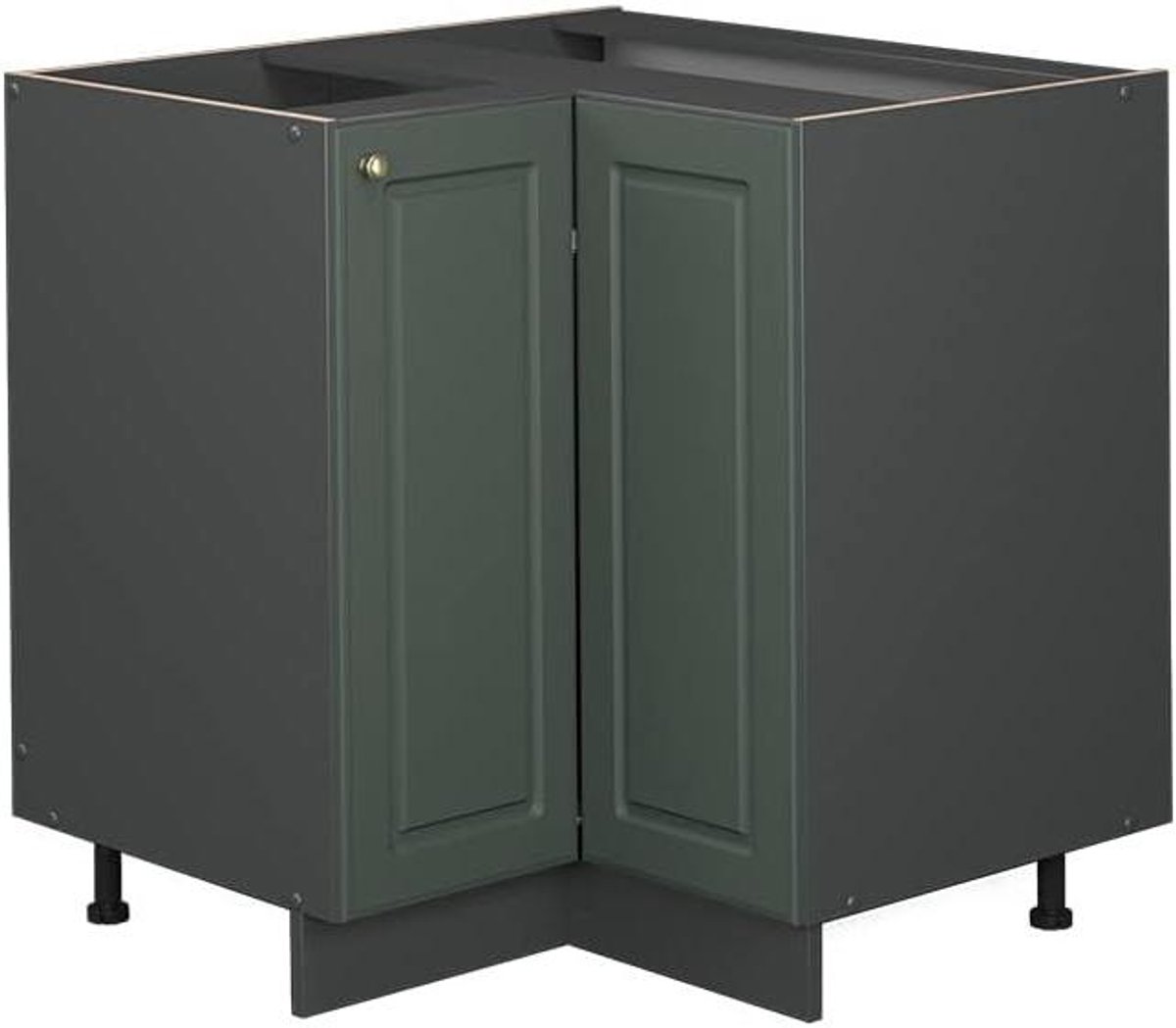 Hoekkast Keuken - Onderkast Hoek Keukenmodule - Keuken Indelen - Soft-close Scharnieren - 805x805 cm - Groen-Goud