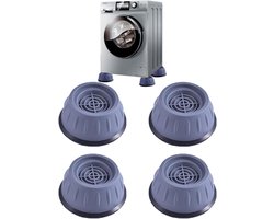 Antivibratievoeten Wasmachine - Trilvoetjes Rubber - Apparaat Stabiliseren - Universeel Antislip - Set van 4 - Zwart