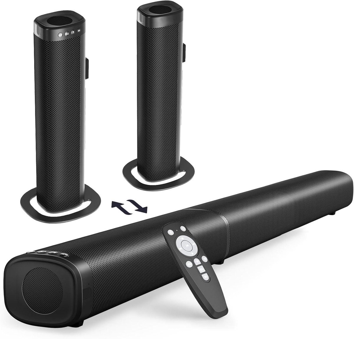 Soundbar met Bluetooth - Home Theater Speaker - Films en Muziek - Afneembare 2-in-1 Ontwerp - 32 Inch - Zwart