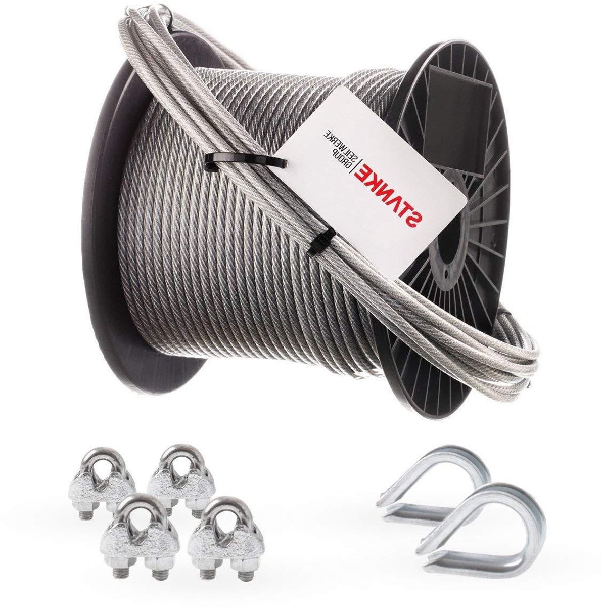 Gegalvaniseerd Staalkabel - Stalen Touw PVC - Touw Ophangen - PVC Coating - 10m 6mm - Zilver