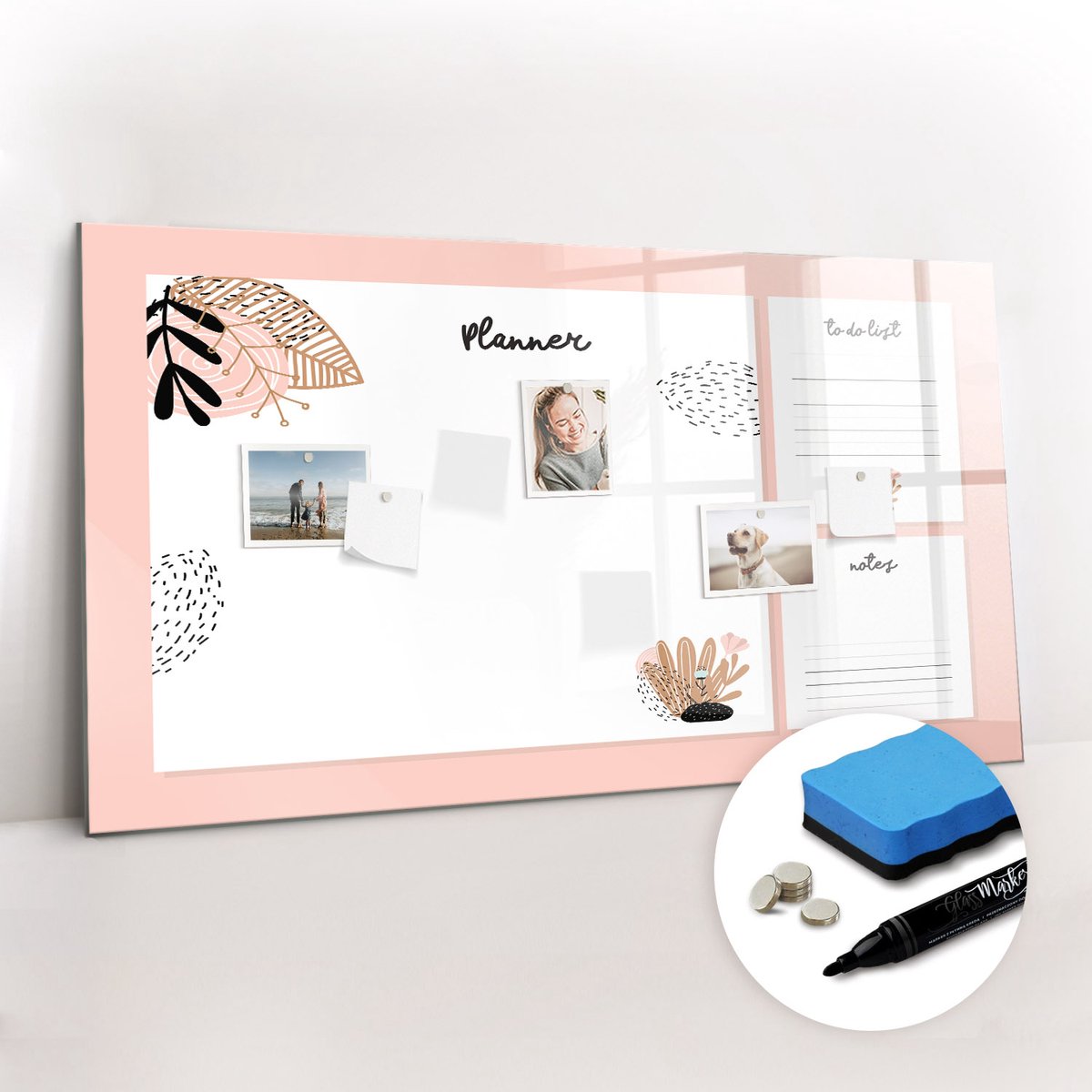 Tulup Whitebord - Planner notitieboek - 120 x 60 cm - Wit Magneetbord Muur - Gratis 5 Sterke Magneten + Whiteboard Marker & Wisser - Industrieel Wandbord - Magneetbord Design - Productiviteit Tools