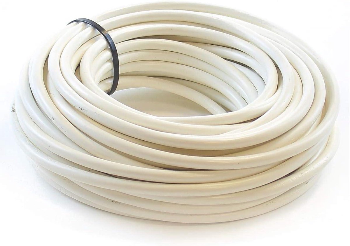 Flexibele Ronde Kabel - Stroomkabel Elektrisch - Apparaten Aansluiten - BASEC Goedgekeurd - 2 meter 0.75 mm - Wit