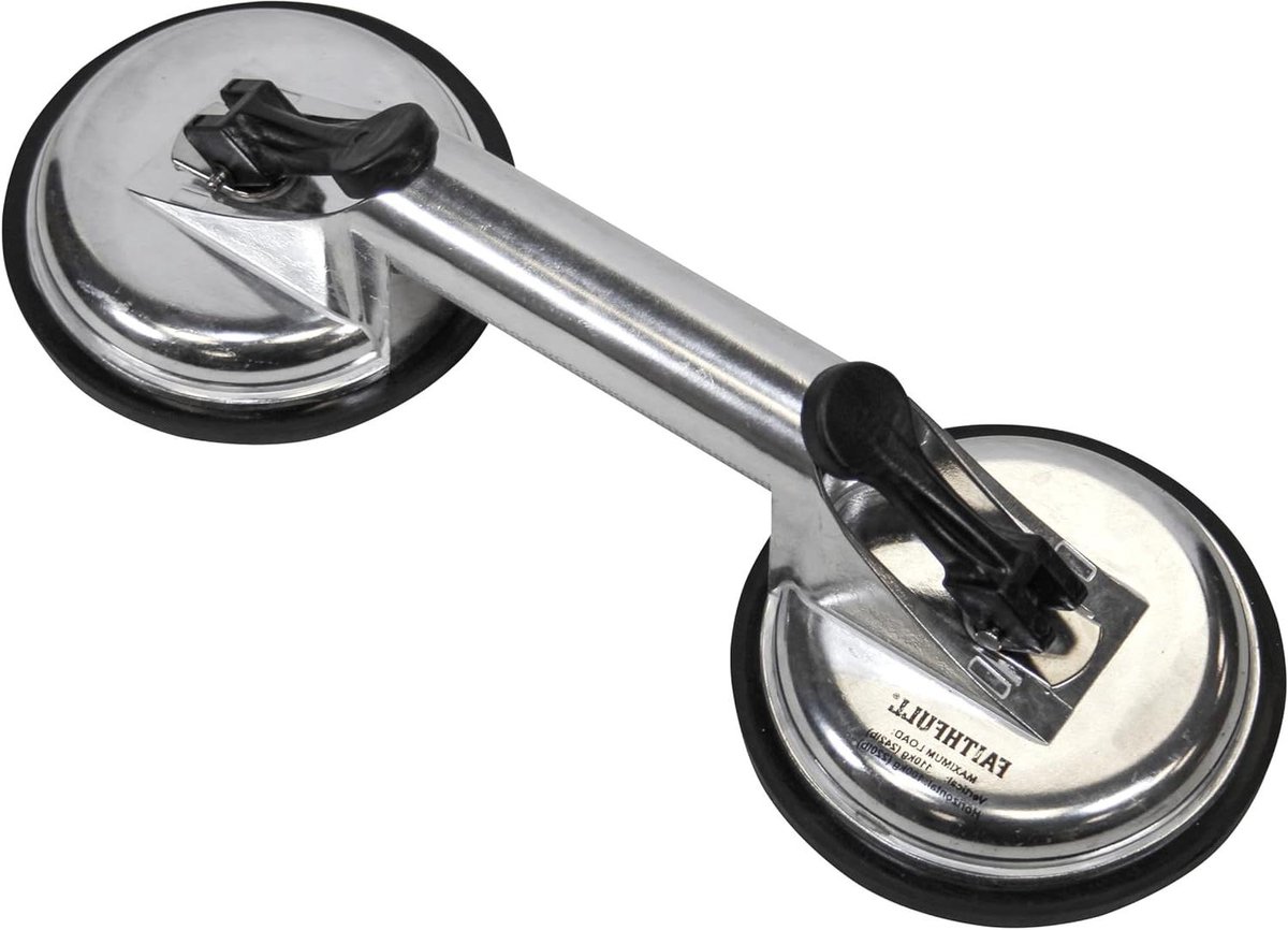 Dubbele Zuignap - Glaslifter Hefkussen - Materiaal Verplaatsen - Aluminium Robuuste Behuizing - 2x 120mm Pads - Zilver