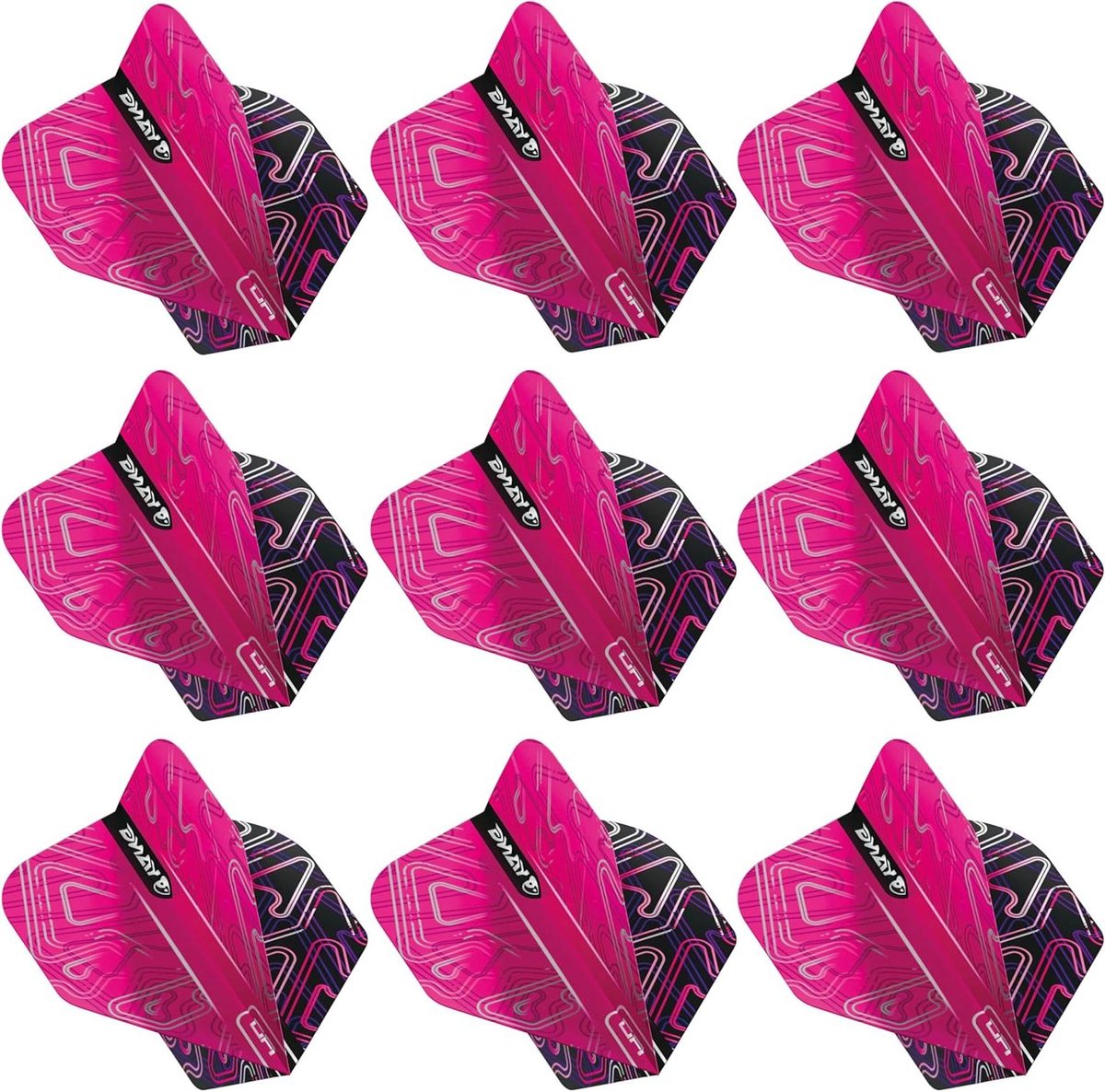 Dartpijlen Flights - Vluchten Set - Darten Precisie - Dubbelzijdig Yin Yang - 9 stuks - Roze en zwart