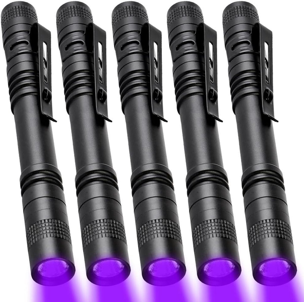 UV Zaklamp - Blacklight Detector - Vlekken Opspeuren - Mini Formaat - 5 stuks - Zwart