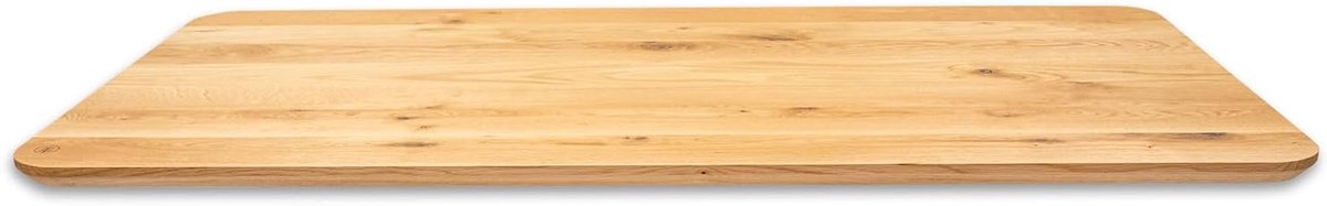 Bureaublad Massief Hout - Tafelblad Werkplek - Thuiswerken Inrichten - Geolied Oppervlak Zwitserse Rand - 60 x 140 cm