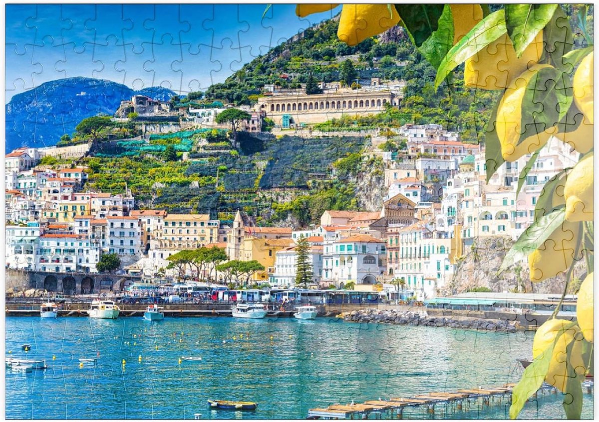 Puzzel 200 Stukjes - Amalfikust Italië - Mooi Panoramisch Legpuzzel