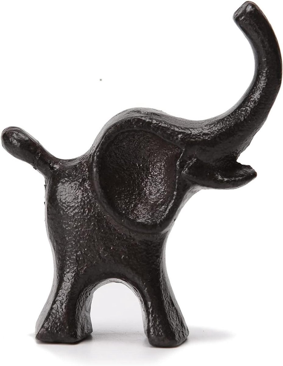 Gietijzeren Olifant Standbeeld - Papiergewicht Beeldje - Bureau Decoratie - Waterdichte Ve