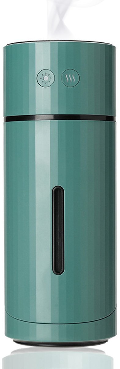 Draagbare luchtbevochtiger, compact model met koude nevel en verstelbare hoek, 260 ml waterreservoir, USB-voeding, ledverlichting in 7 kleuren & automatische uitschakeling – voor slaapkamer, thuis, kantoor