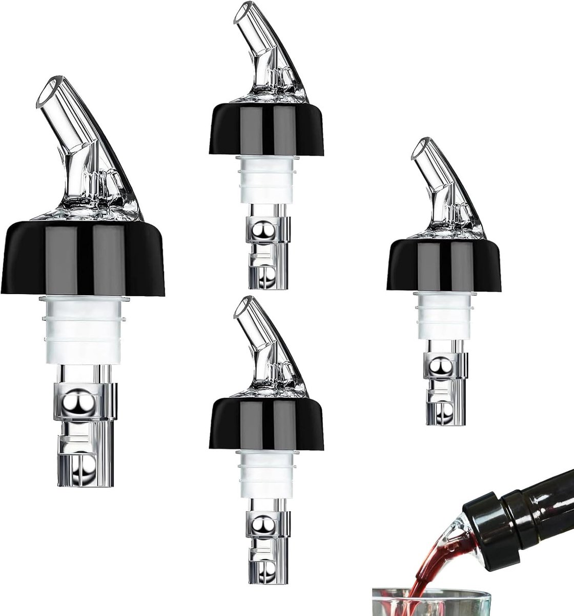 Schenken, 30 ml Quick Shot Spirit Maatschenken, Tuiten Dranken Wijn Cocktail Alcohol Automatische Dispenser Thuis Bar Gereedschap voor Sterke Drank Shots (4 stuks)