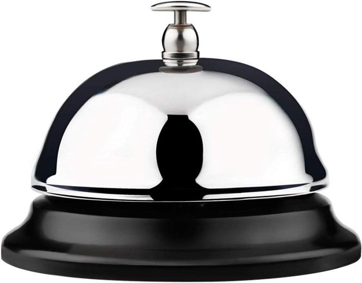 Bel Bureau - Bel Bell Hotel - Klantenservice Melden - Metaal Roestvrij - 8.5 cm - Zilver