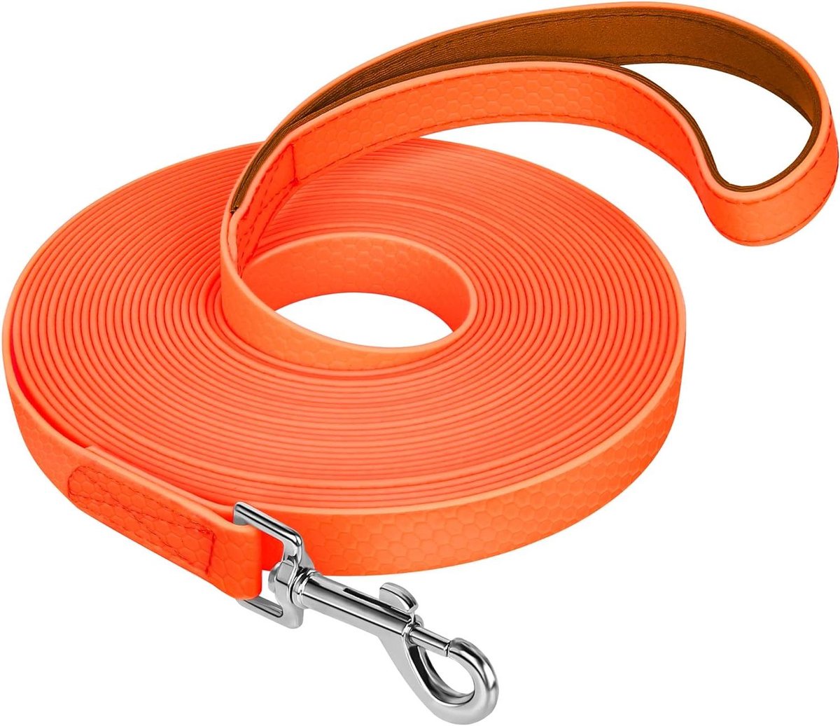 Hondentrainingslijn - Lange hondenriem - Afstandstraining hond - Waterdicht en vuilbestendig - 15 meter - Oranje