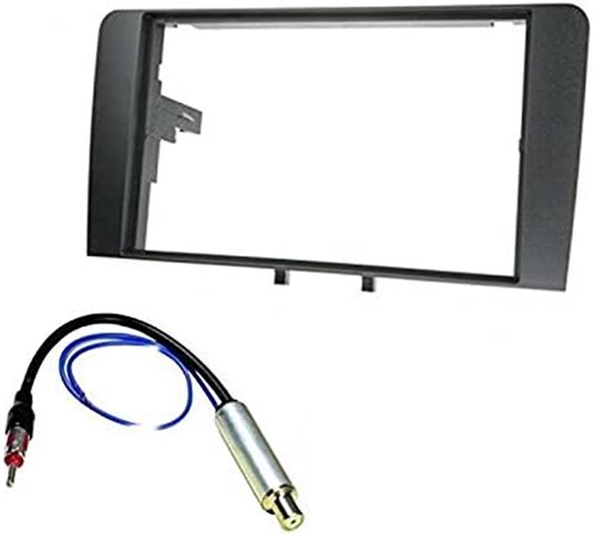 Radio Paneel Frame - Inbouw Frame - Auto Radio Vervangen - Met Antenne Adapter - 2 DIN - Zwart