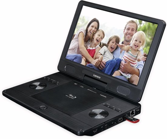 Draagbare Blu-Ray Speler - Mobiele DVD - Films Kijken - 115 inch Draaibaar Scherm - 1024 x 600 Pixels - Zwart — afbeelding 3