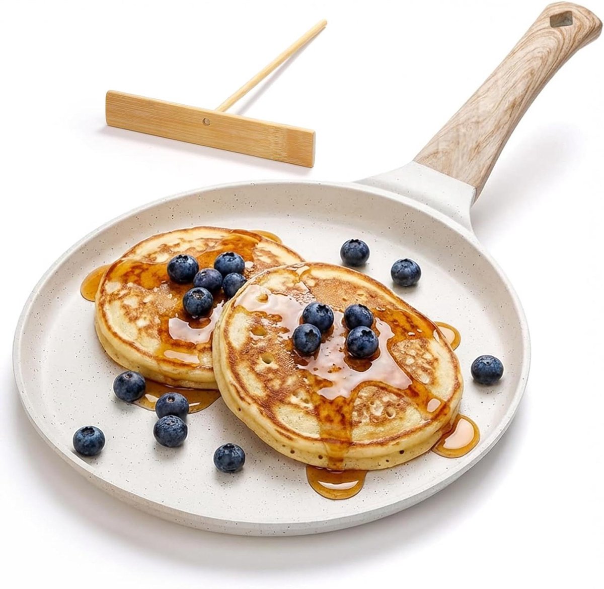 Koekenpan - Pannenkoekpan Tortillapan - Ontbijt Maken - Antiaanbaklaag - 25cm - Zwart