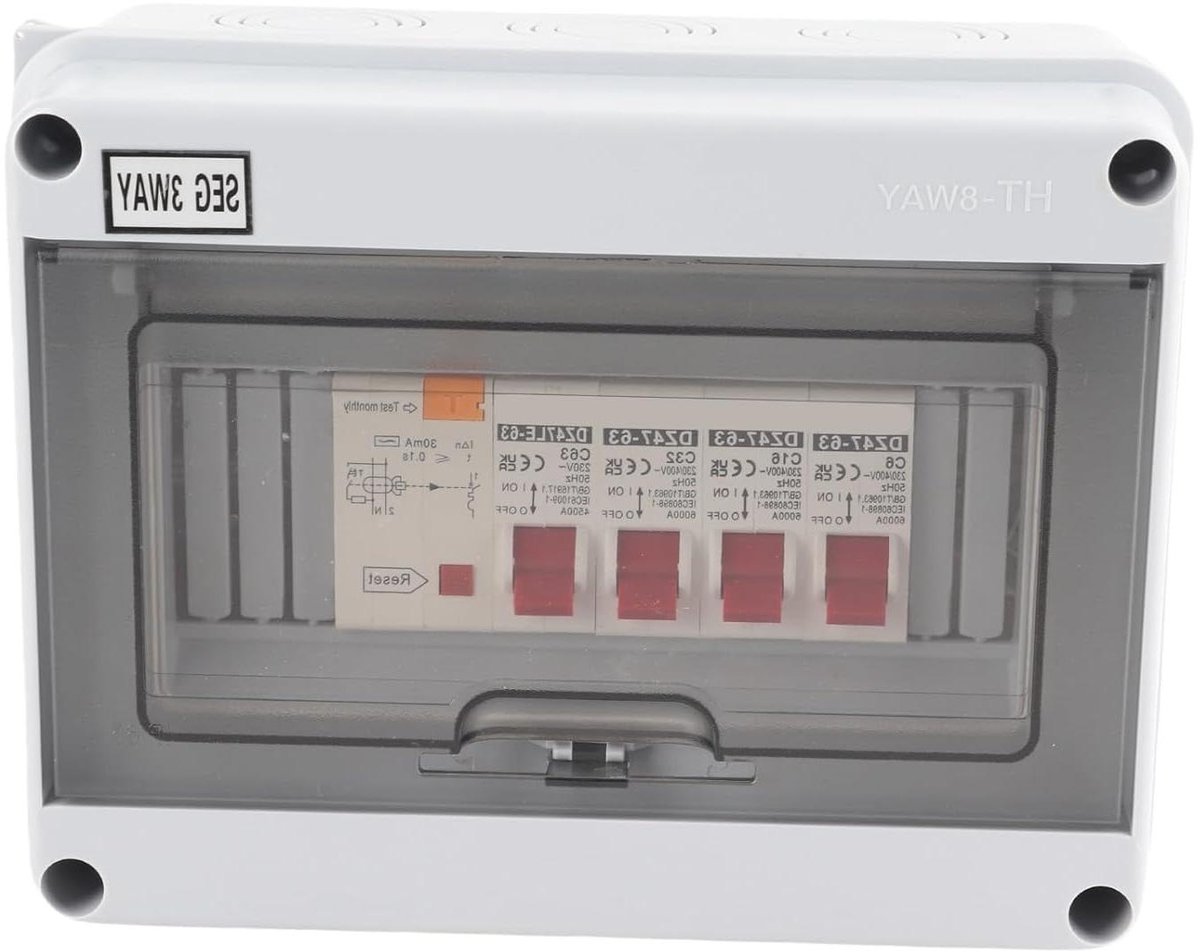 Groepenkast - Verdeelkast Zekeringkast - Stroom Verdelen - IP65 Waterdicht - 25 x 17 x 12 cm - Grijs