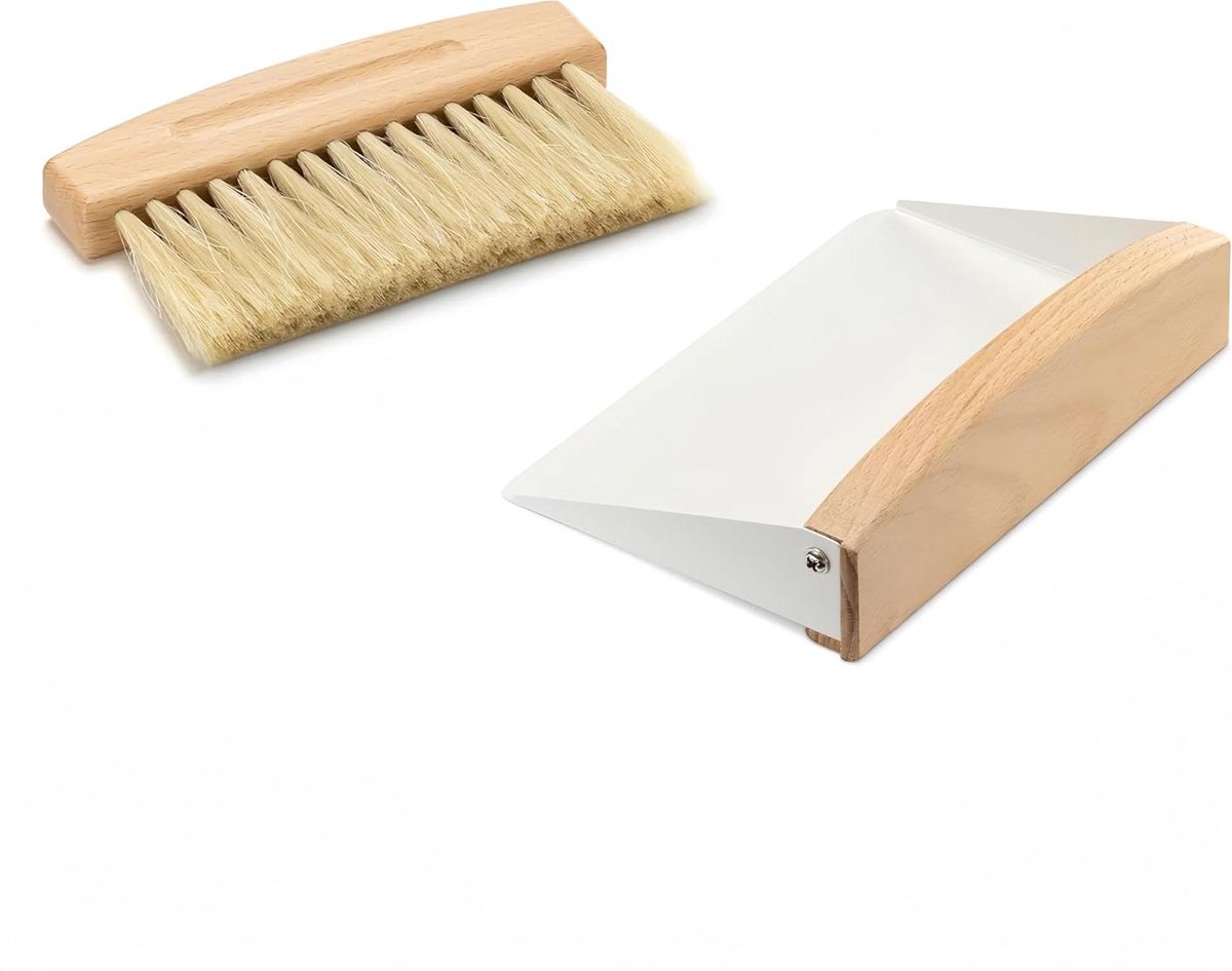 Mini Stofpan en Borstel - Tafelveger Combo - Kruimels Opruimen - Compact Magnetisch Ontwerp