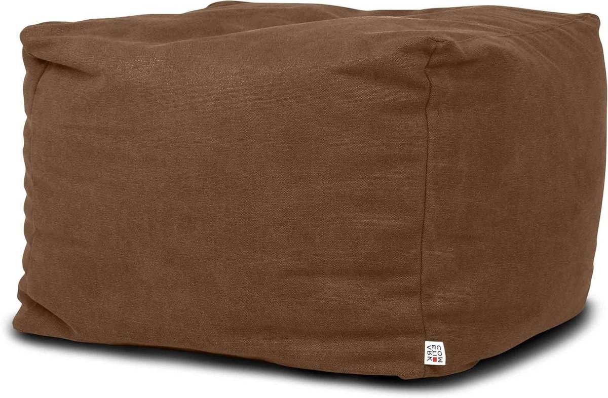 Voetbank Bean Bag - Poef Zitzak - Ontspannen Zitten - Verwijderbare Hoes - 65x42 cm - Zandkleur