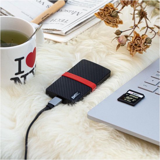 Draagbare SSD - Externe Harde Schijf - Bestanden Opslaan - Honingraatstructuur - 1 TB - Zwart — afbeelding 3