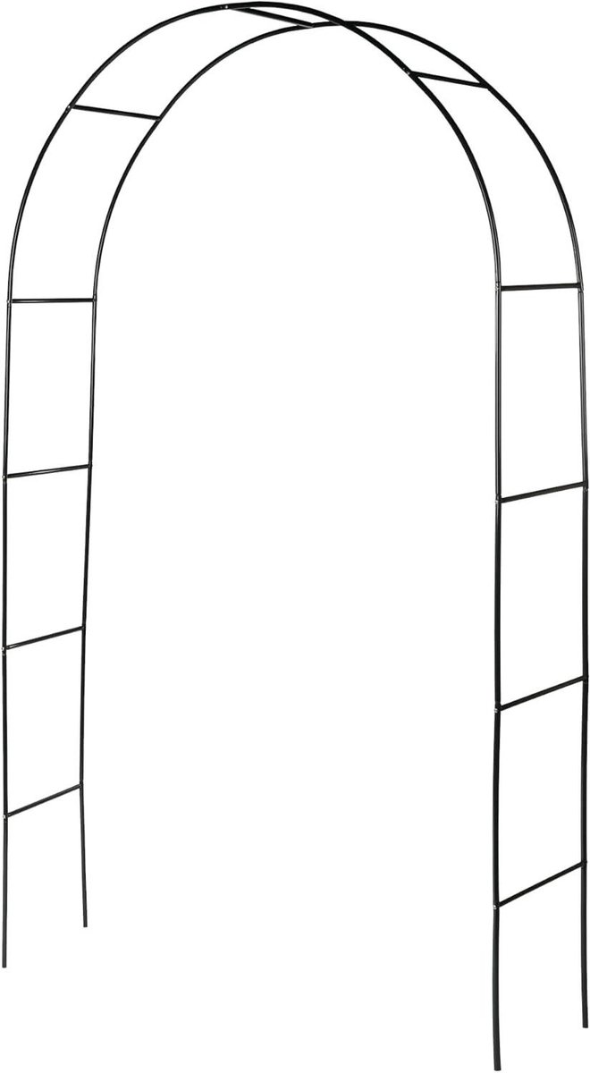 Rozenboog Metaal - Klimplant Steun - Tuin Decoratie - Praktisch Insteeksysteem - 140 x 37 x 240 cm - Donkergroen