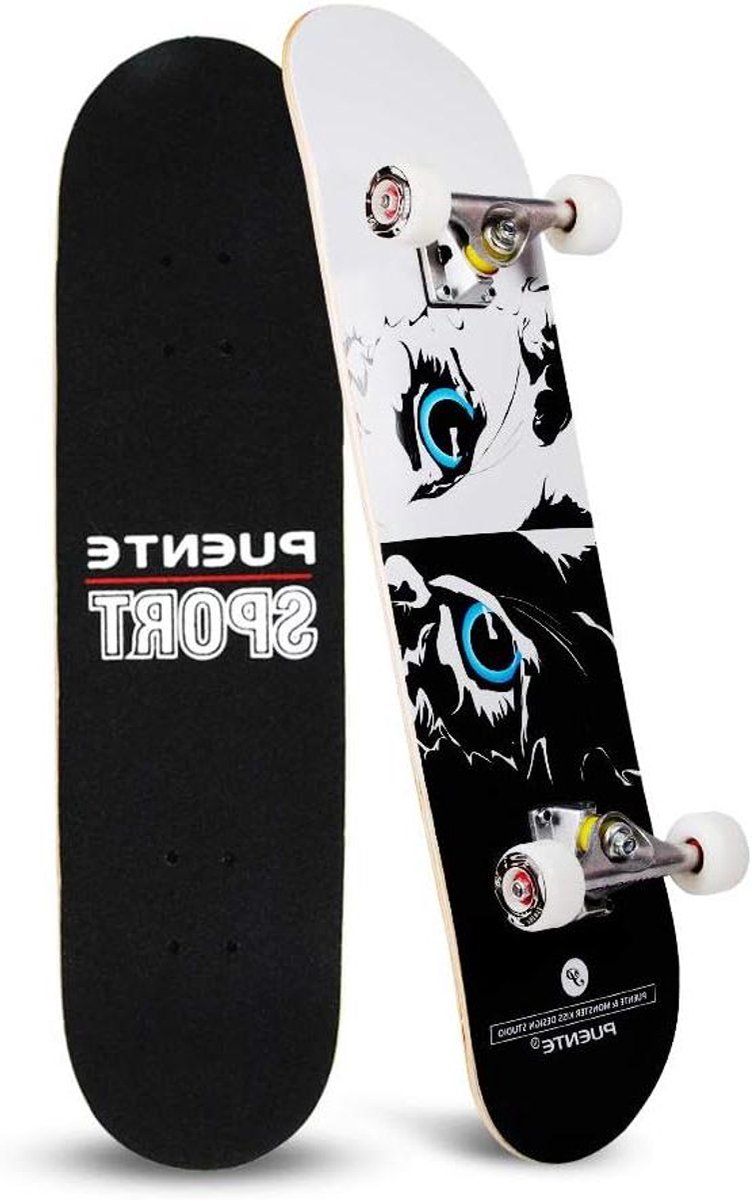 Compleet Skateboard Pro Board Trucs Leren Dubbele Kick Tail 787 cm Persian Cat