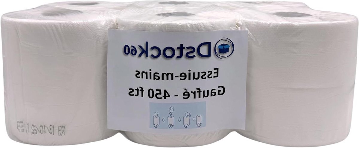 Keukenrol Handdoeken - Papierrollen - Hygiënisch Werken - Centrale of Zijdelingse Afvoer - 450 Vel - Wit