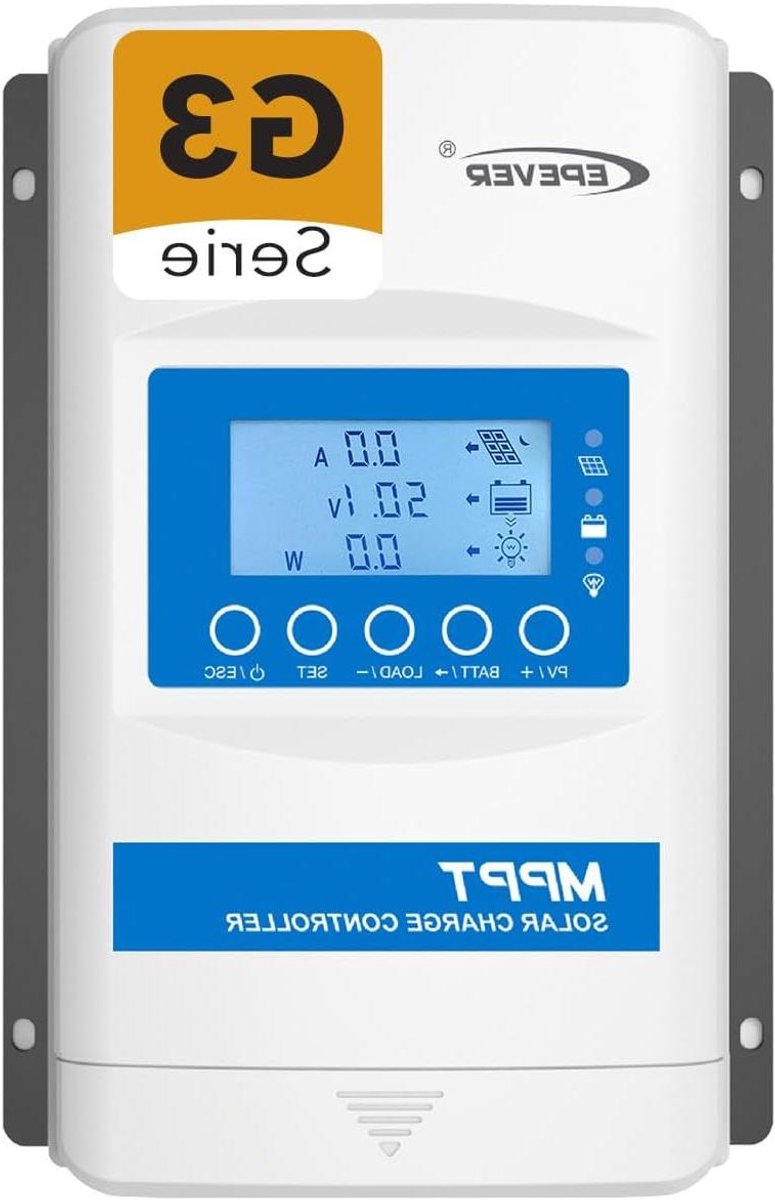 Zonnelaadregelaar MPPT - Solar Controller - Energiebeheer - Automatische 12/24V detectie - 30A - Grijs