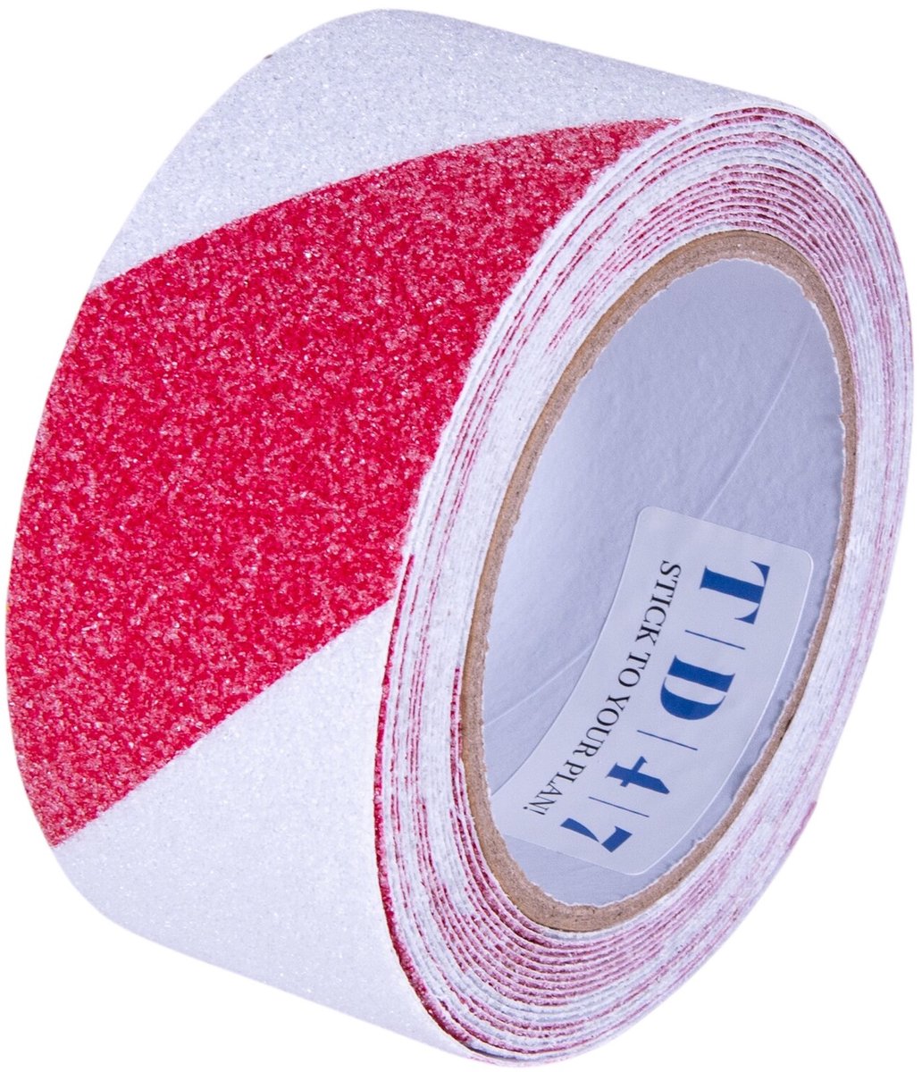 TD47 Antislip Tape 50mm x 5m Rood/Wit