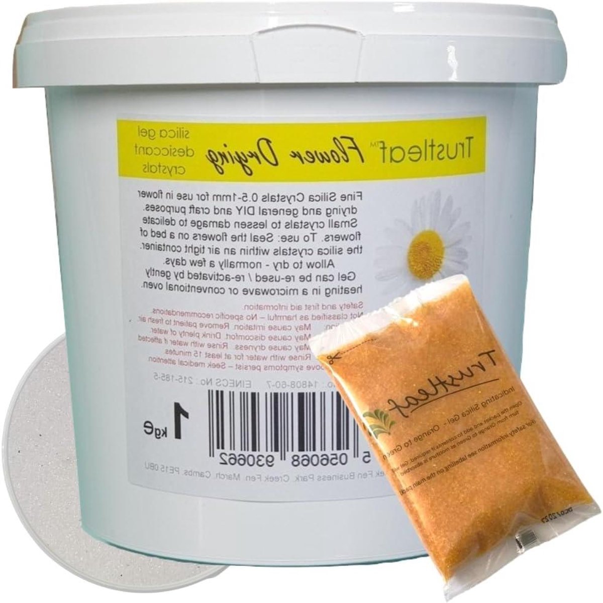Silicagel Kristallen - Droogmiddel Granulaat - Bloemen Drogen - Herbruikbaar - 1 kg - Wit met Indicator