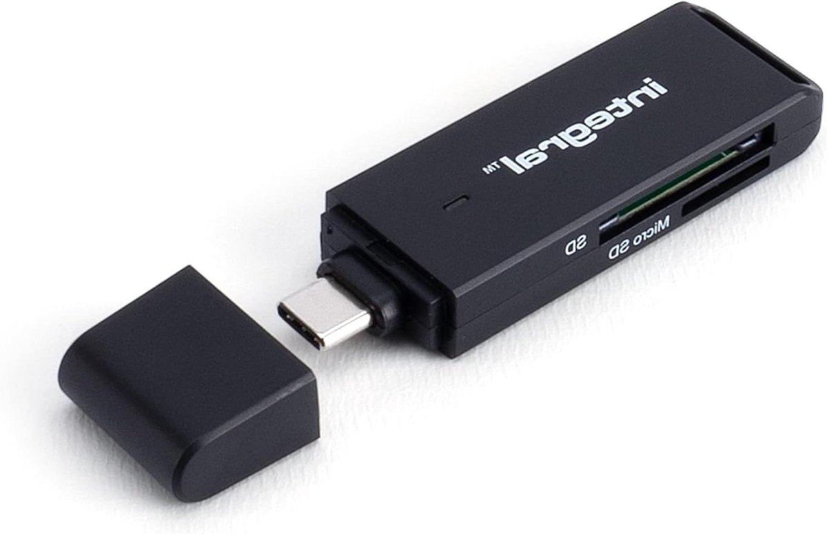 USB C Kaartlezer - SD MicroSD Adapter - Bestanden Overzetten - Dubbele Sleuf - 21 x 3.4 x 1 cm