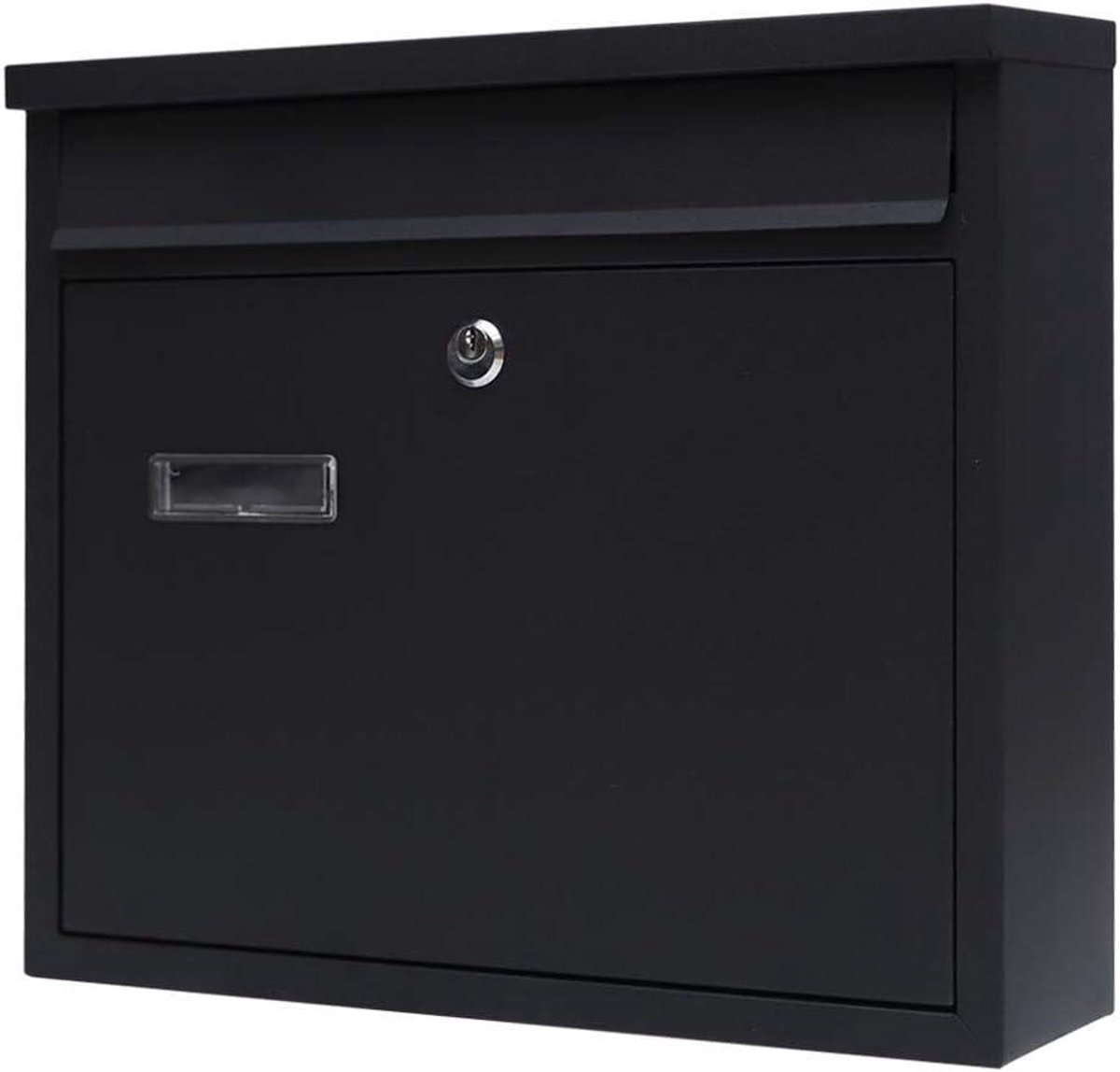Brievenbus Muur Opgezet - Postbus Gegalvaniseerd - Post Ontvangen - Vergrendelingsmechanisme - 35.56 x 31.75 cm - Zwart