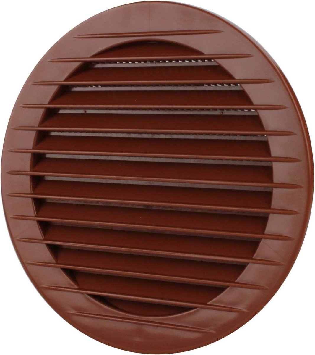 Ventilatierooster Rond - Afvoerlucht Rooster - Luchtcirculatie Verbeteren - Geïntegreerd Insectennet - Ø 120 mm - Baksteenrood