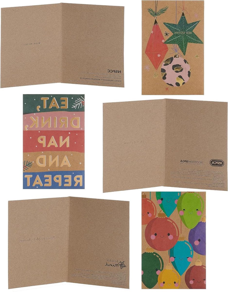 Kerstkaarten Multipack - Geschenkportefeuilles Wenskaarten - Cadeau Geven - Met Liefdadigheidsbijdrage - 24 stuks - Meerkleurig