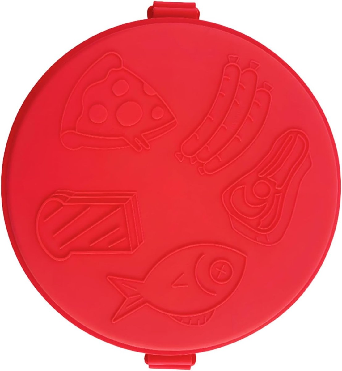 Magnetron Grillplaat - Ronde Bakplaat - Snel Eten Bereiden - Slim Afloopdesign - Compact Formaat - Rood