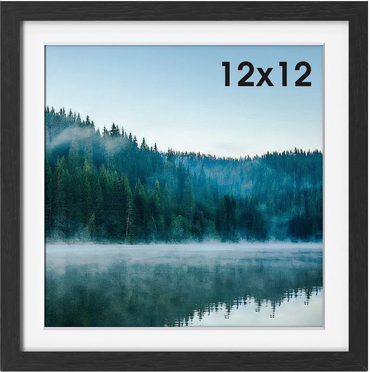 Dailygoods- Fotolijst Vierkant 30,5x30,5 cm - Houten Lijst - Wandmontage - Plafondmontage - Zwarte Fotolijst - Voor Foto's/Afbeeldingen