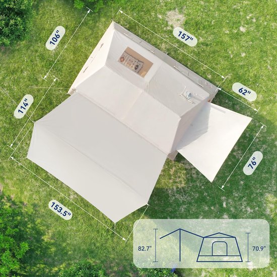 Dailygoods- Opblaasbare Tent 4 Personen - Waterdicht - UV-bestendig - Eenvoudige Installatie - Versterkte Luchtbalken - Geschikt voor Kamperen - Kampeertent van Dailygoods — afbeelding 3