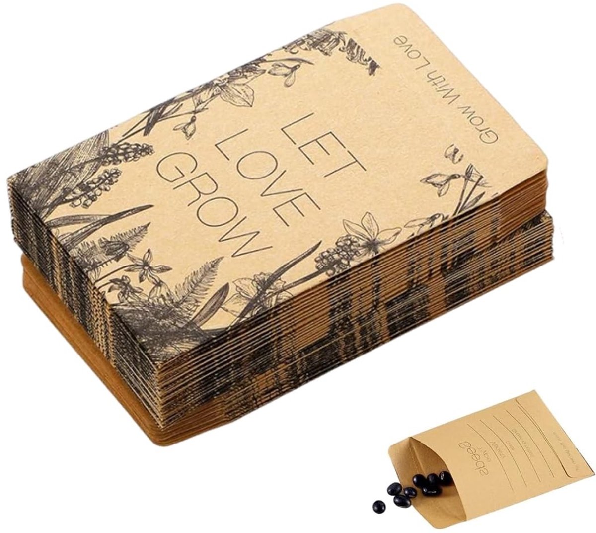 Dailygoods- Cadeauzakjes 30 stuks - Mini zakjes kraftpapier - Duurzaam materiaal - Voor zaden/geschenken - Compact 6 x 8 cm - Praktische oplossing - Papieren Zakjes