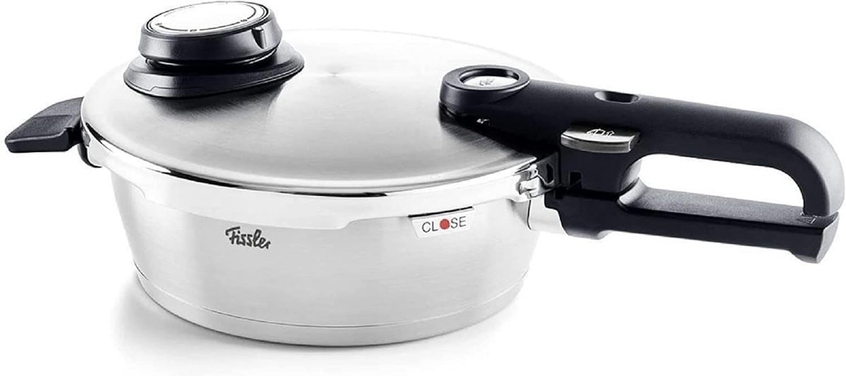 Snelkookpan RVS Drukkoker Pan Gezond Koken 4 Kookstanden 1.8 Liter Zilver