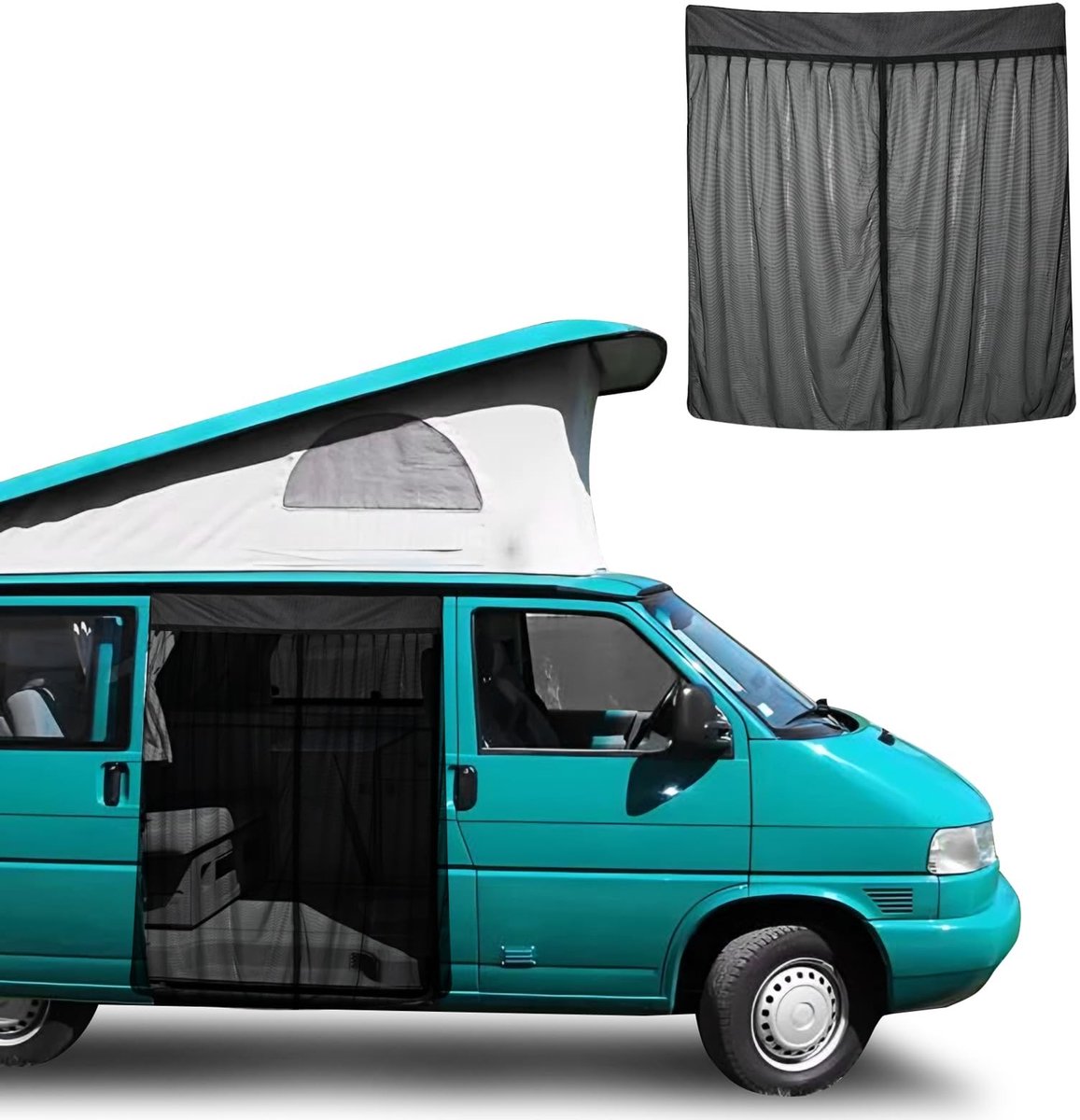 Dailygoods- Insectennet met magneten - Vliegengaas - Muggennet - Magnetisch - Voor bestelwagens - Geschikt voor VW T4 1990-2003