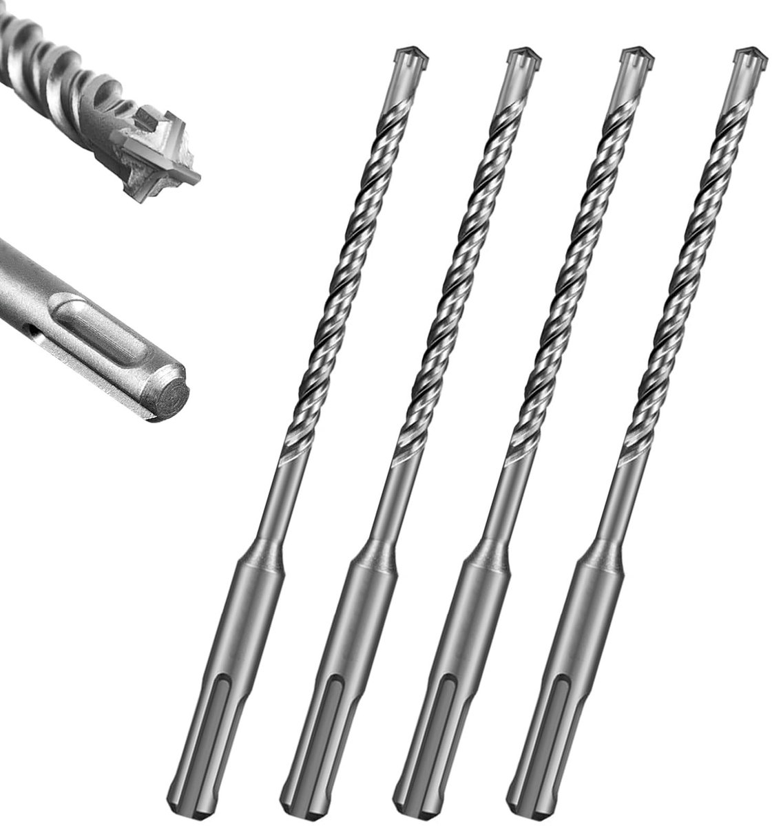 Dailygoods - 4 Stuks Steenboren 6 mm - SDS-Boor voor Beton en Natuursteen