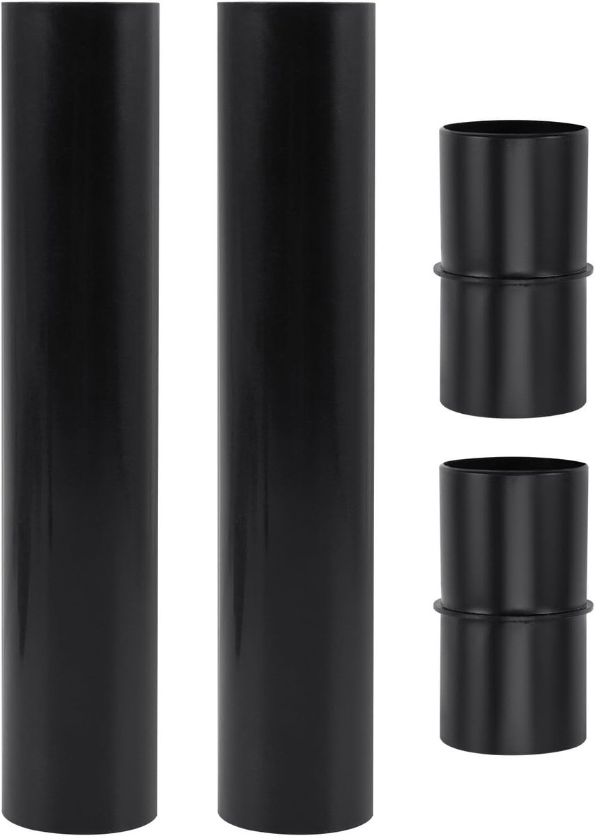 Verbindingsstokken Tuinlampen - Verlengstukken Koppelstukken - Buitenverlichting Plaatsen - Weerbestendig Kunststof - 4 Stuks - Zwart