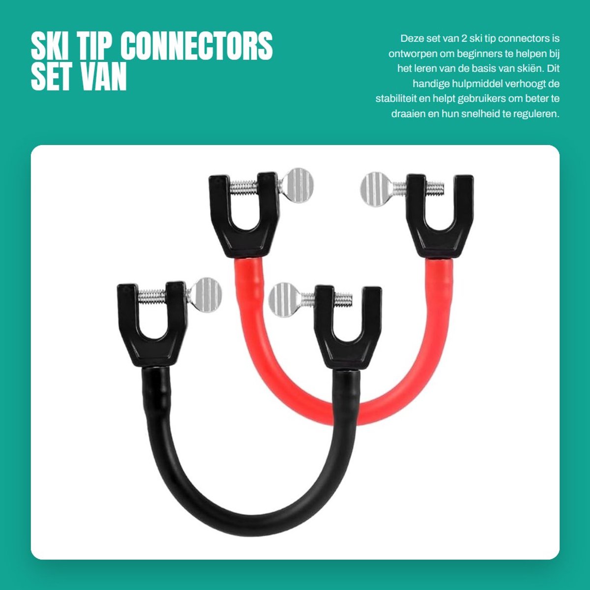 Dailygoods- Ski Tip Connectors 2 Stuks - Draagbare Snowboard